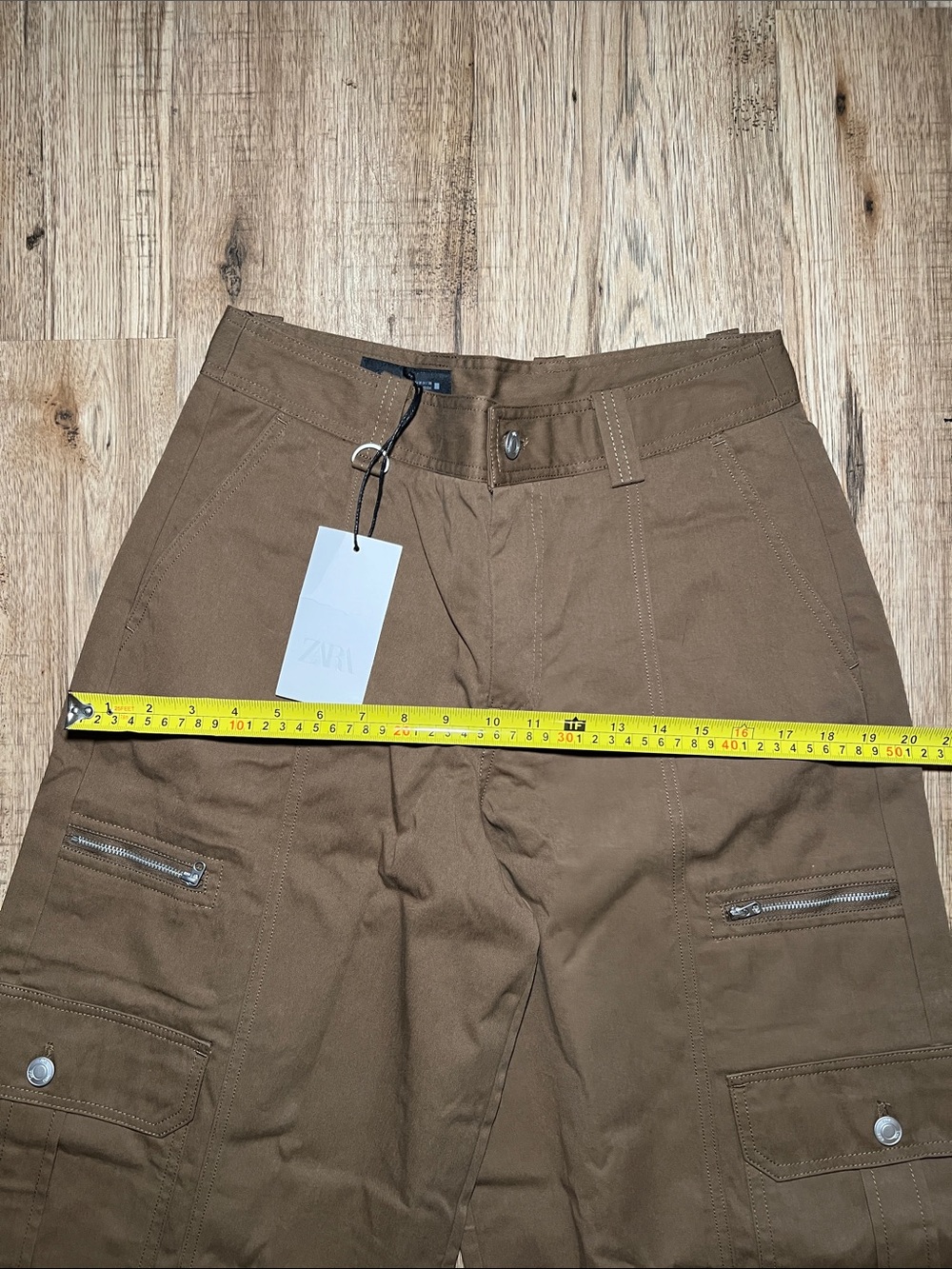 NEW! Zara Olive Cargo Wide-Leg Pants - Women Size M - Picture 9 of 10